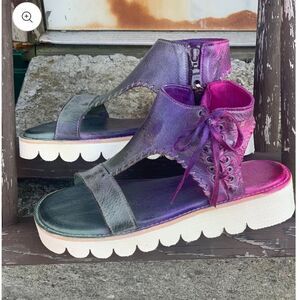 Bed Stu Women's Zoe II Spring Meadow Purple Green Leather Sandals size 7…